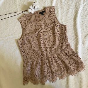 J. Crew Floral Lace Scalloped Peplum